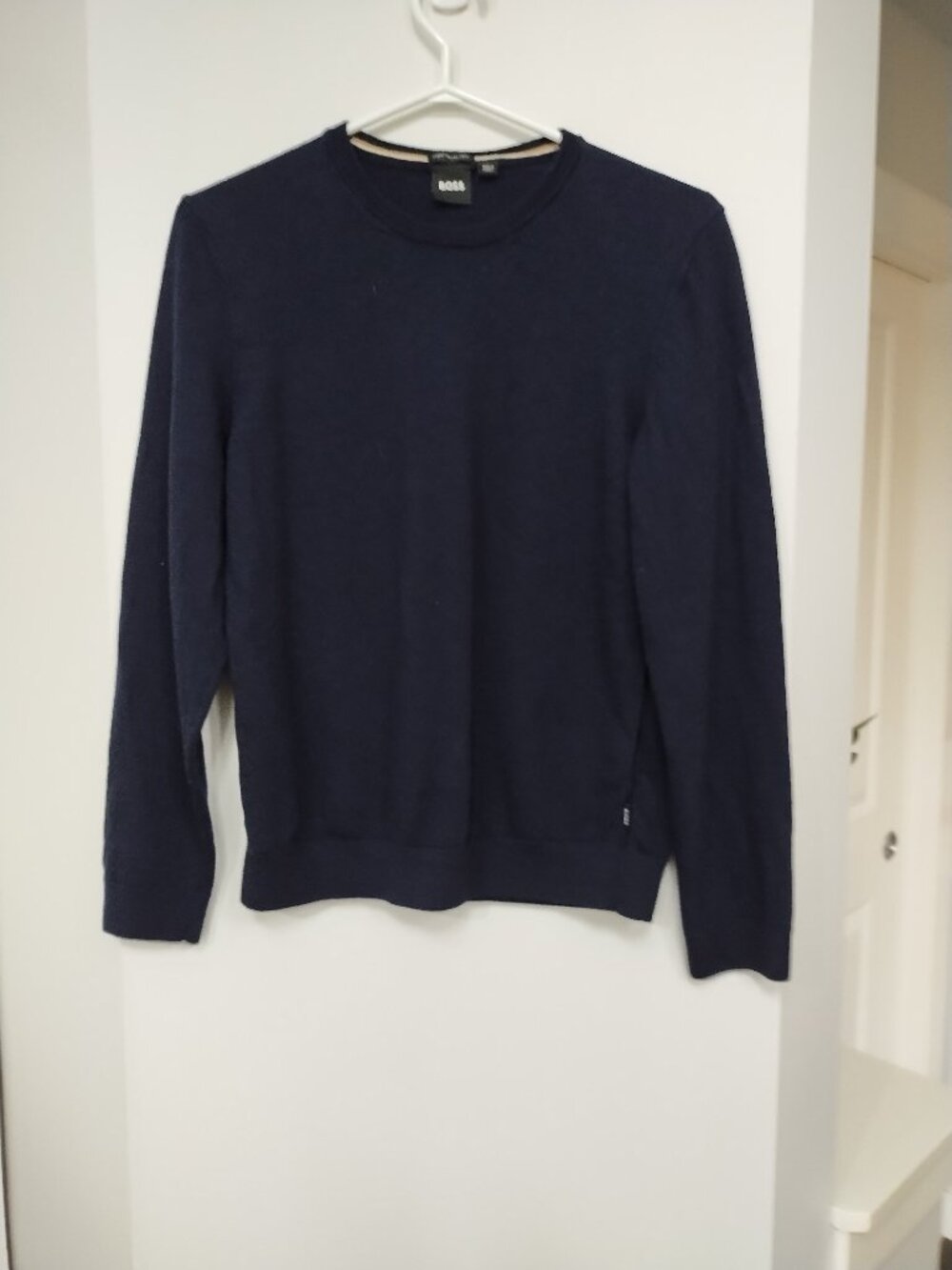 Mens BOSS navy long sleeve sweater